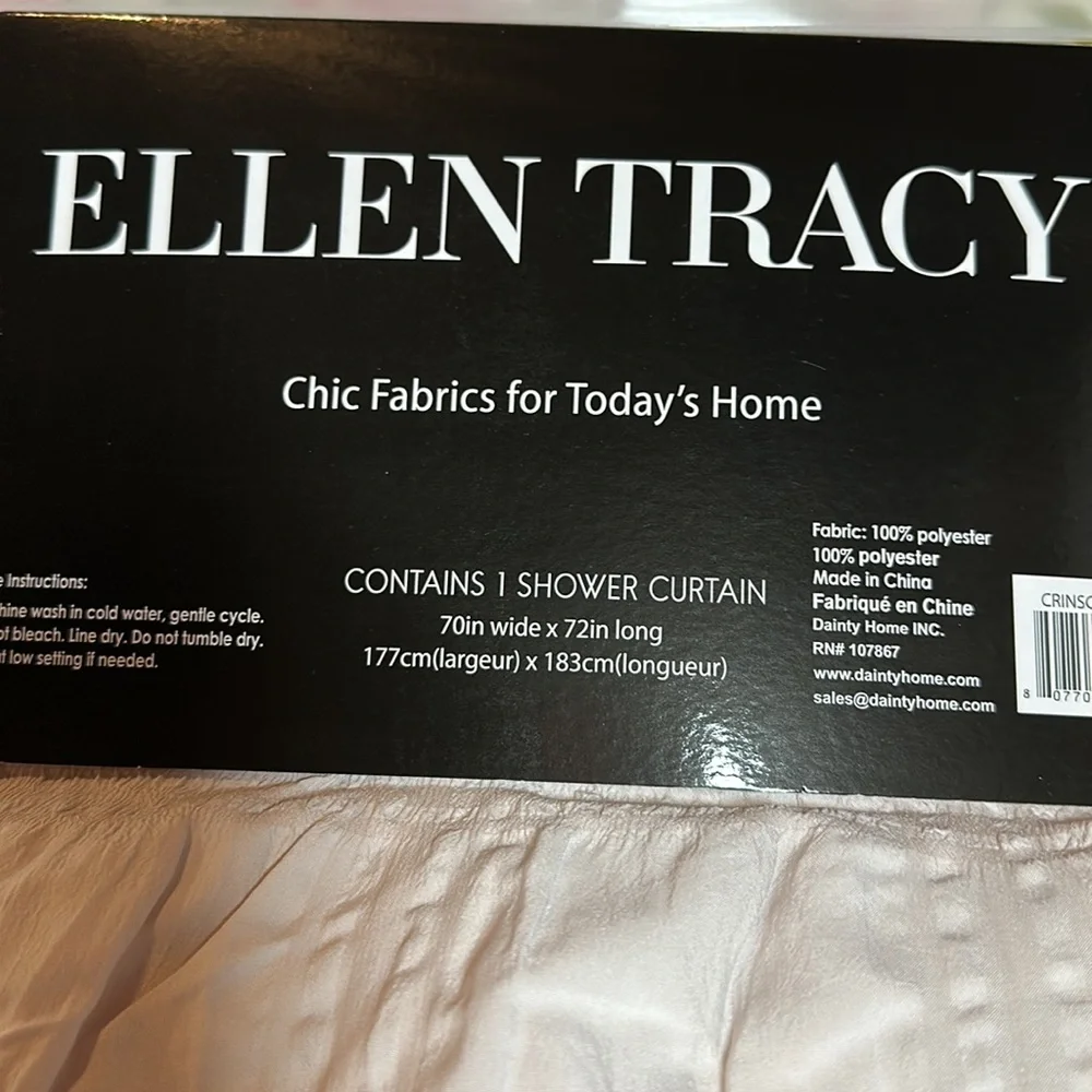Ellen Tracy shower curtain blush beige 70”x72”